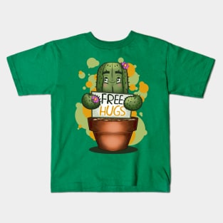 cactus free hugs cute and funny Kids T-Shirt